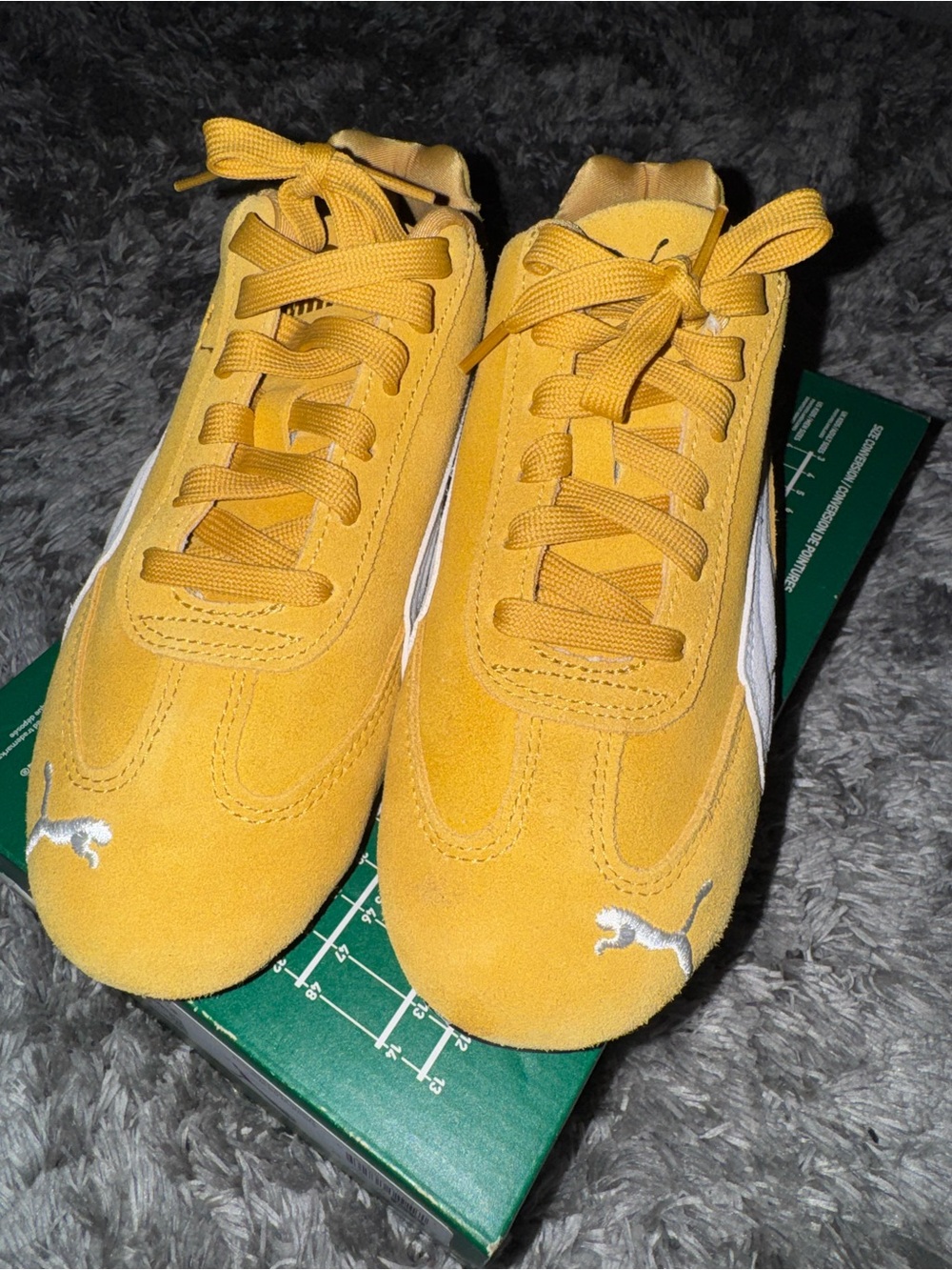 Puma Kids Yellow Suede Lace-Up Sneakers